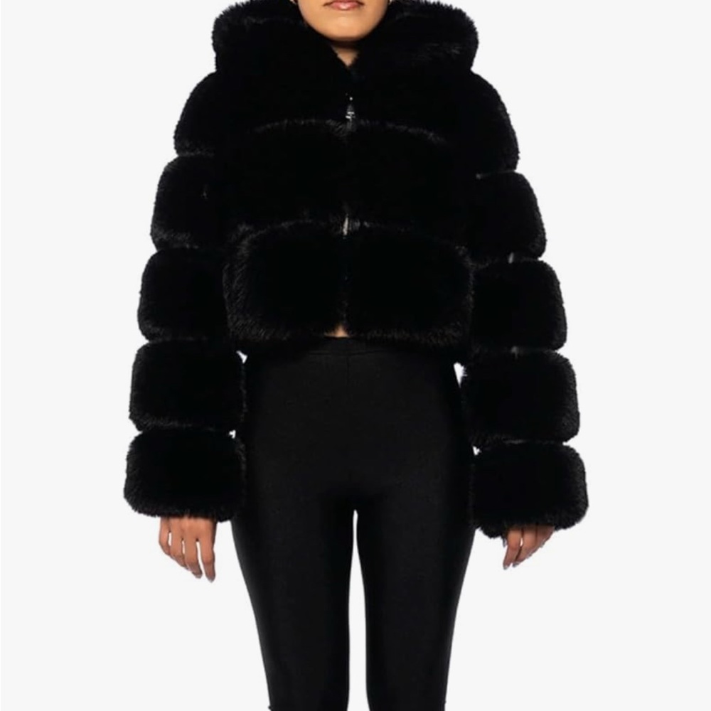 Women's Black Faux Fur Jacket